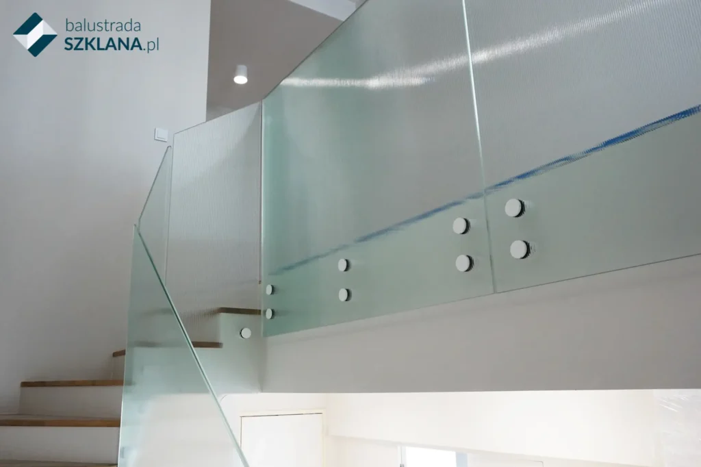 Balustrada szklana szklo ornamentowe